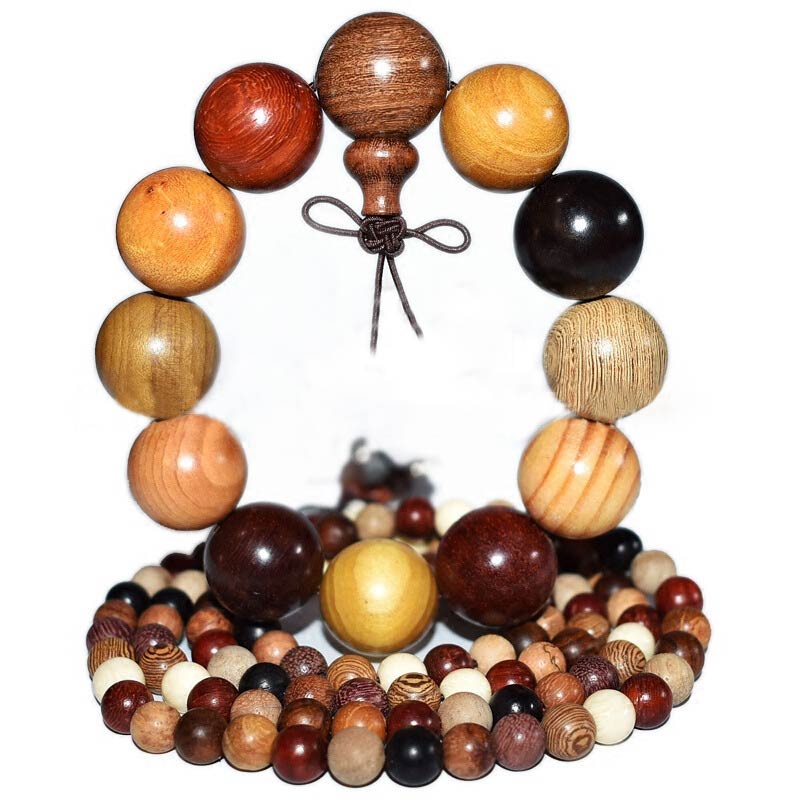 108 Beads Wenge Wood Mala Bracelet for Meditation & Balance