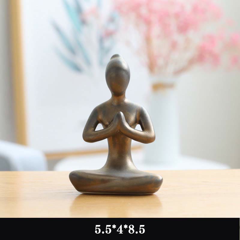 Ceramic Buddha Statue | Abstract Yoga Meditation Sculpture