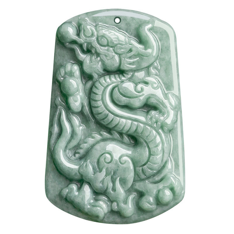 Jade Dragon Necklace for Success & Protection Pendant