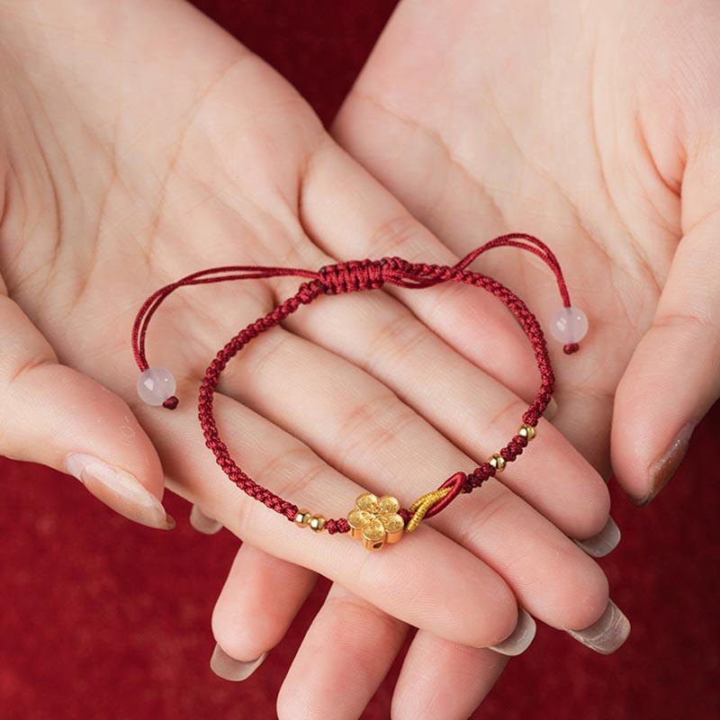 925 Sterling Silver Sakura Chalcedony Luck Bracelet