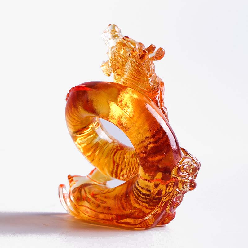 Liuli Dragon Feng Shui Art Piece for Protection & Power
