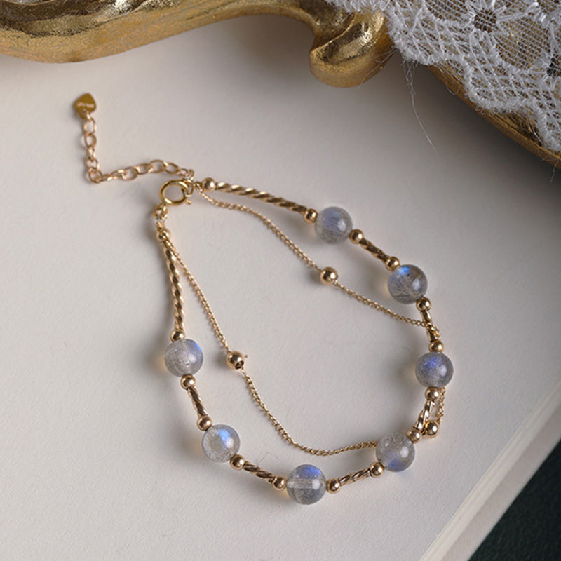 Moonstone Love & Calm 18K Gold Chain Bracelet