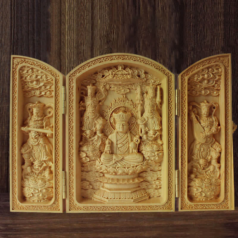 Boxwood Thousand-Armed Avalokitesvara Kwan Yin Altar Decoration