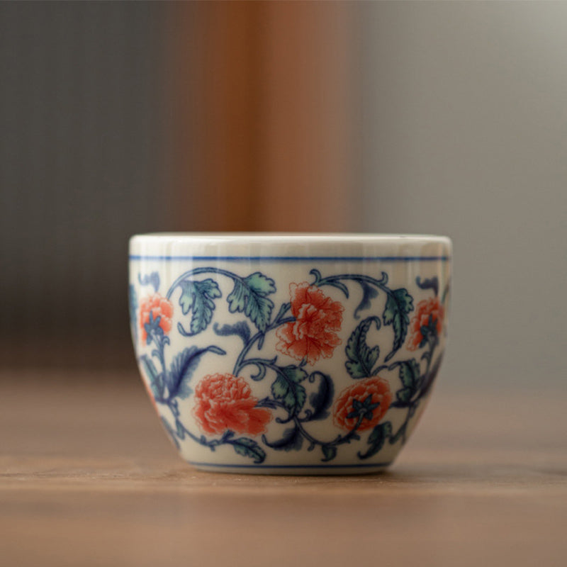 60ml Koi Fish Arowana Ceramic Teacup for Zen Decor