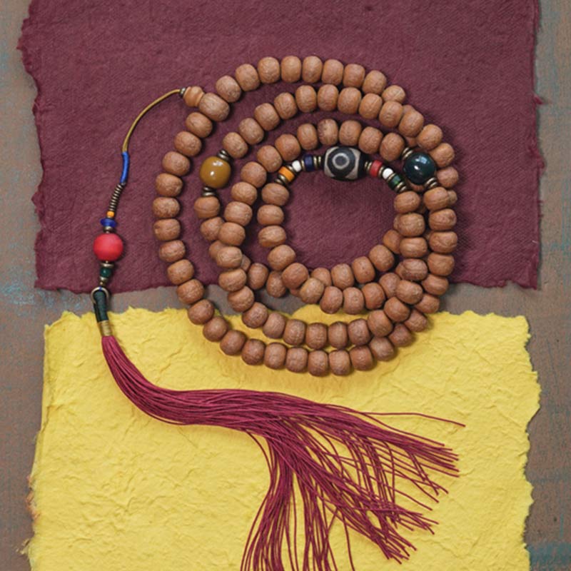 108 Beads Bodhi Seed Dzi Peace Mala Bracelet