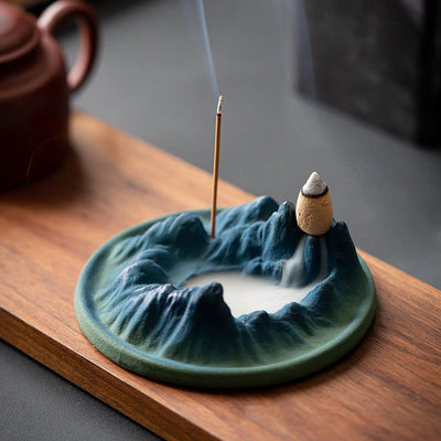 Creative Ceramic Mountain River Backflow Incense Burner