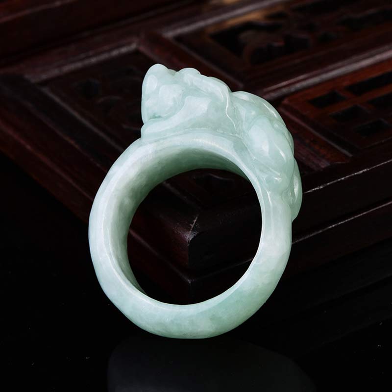 Jade Fengshui Wealth PiXiu Luck Ring for Prosperity