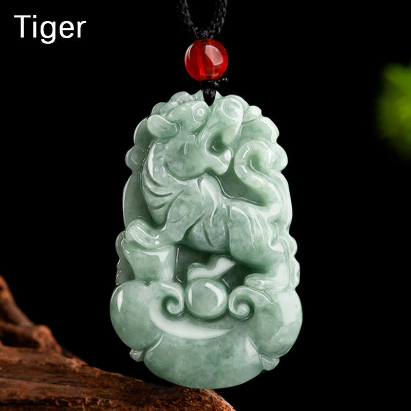 Green Jade 12 Chinese Zodiac Luck | Prosperity Necklace