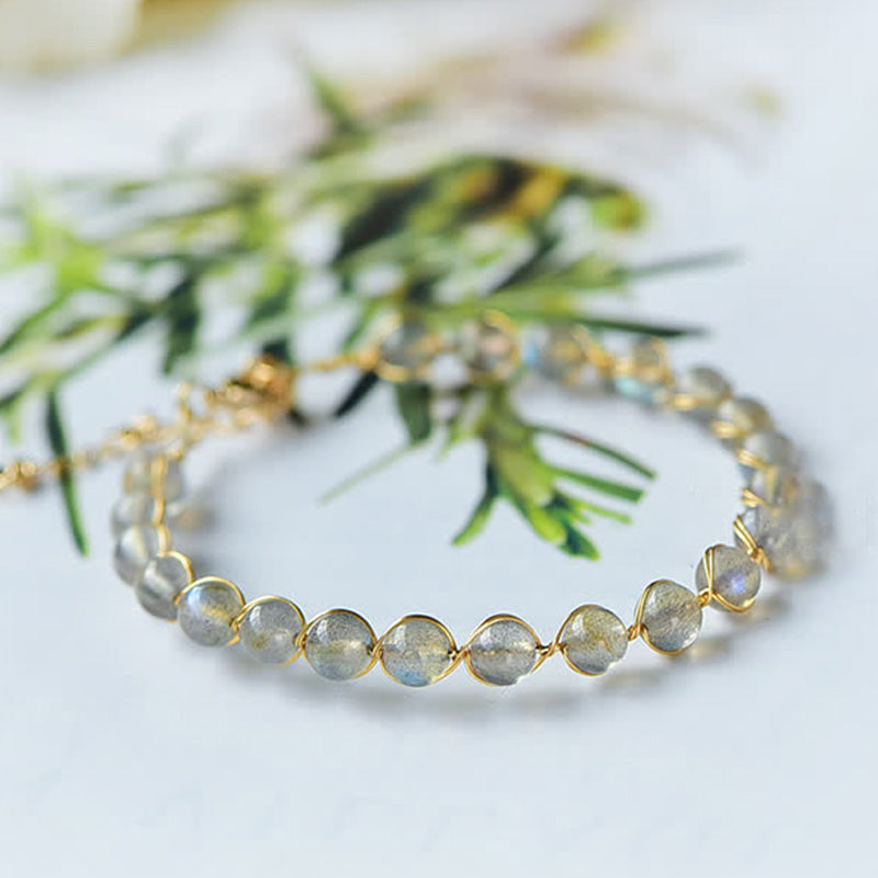 Moonstone 14K Gold Healing Bracelet for Positive Energy and Calm