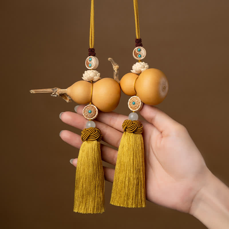 Lotus Feng Shui Gourd Tassels Car Hanging Charm