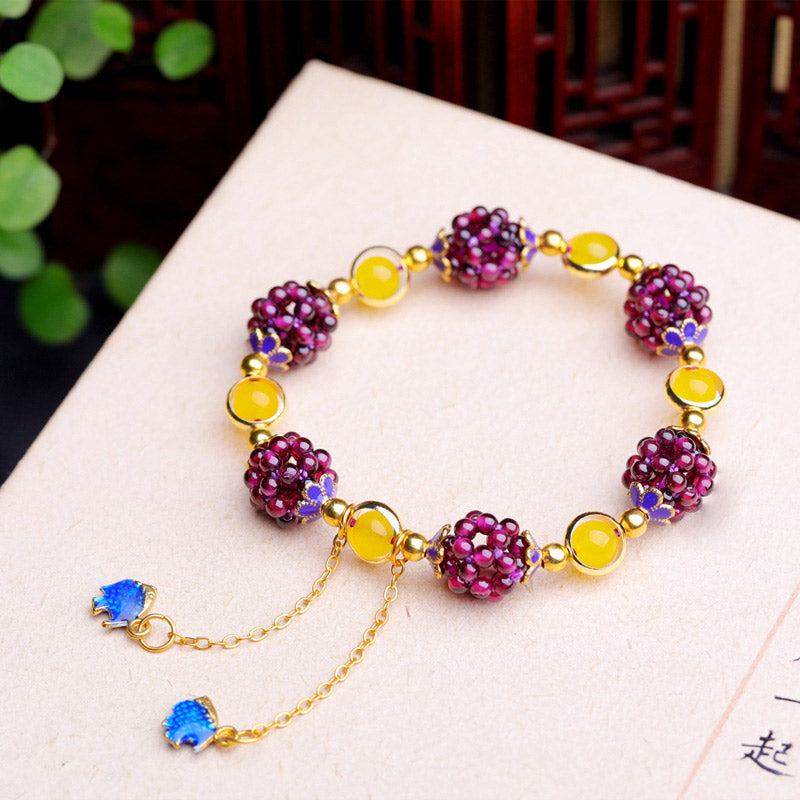 3mm Garnet & Amethyst Calm Bracelet for Women’s Healing