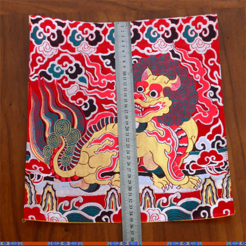 Meditation Prayer Altar Mat with Fengshui Kirin Symbol