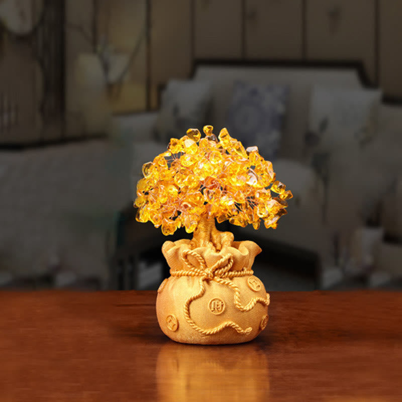 Natural Citrine Money Tree Feng Shui Decor for Prosperity