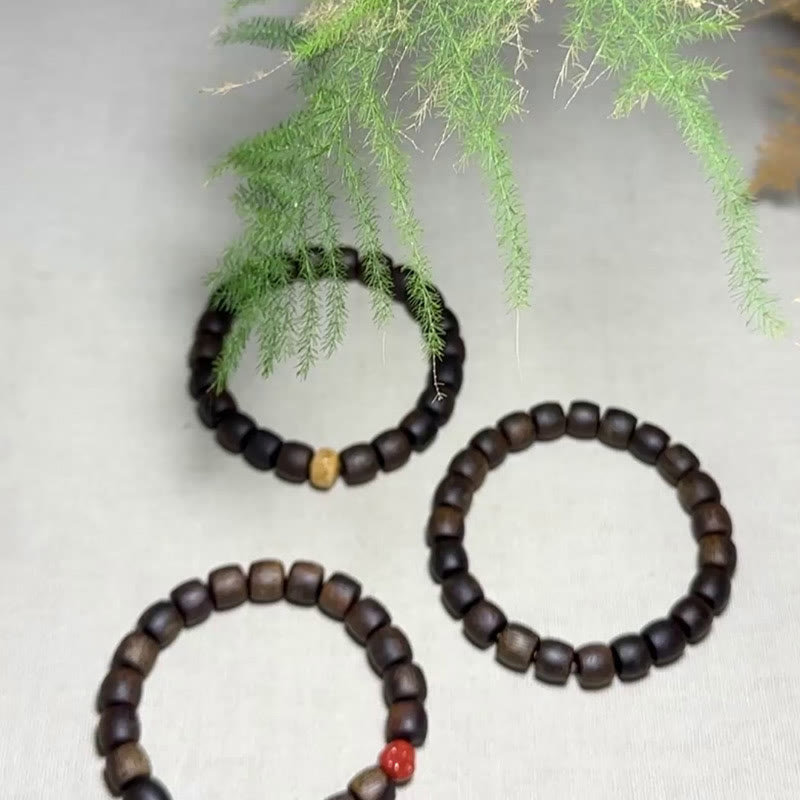 Bai Qinan Agarwood Meditation Bracelet for Strength 17cm