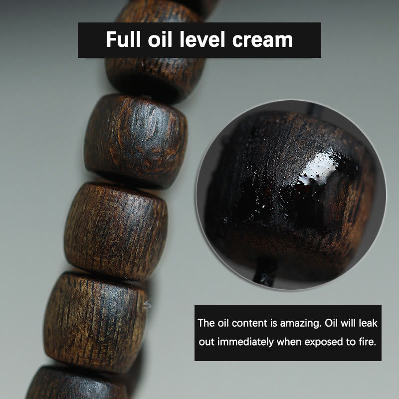 Bai Qinan Agarwood Meditation Bracelet for Strength 17cm