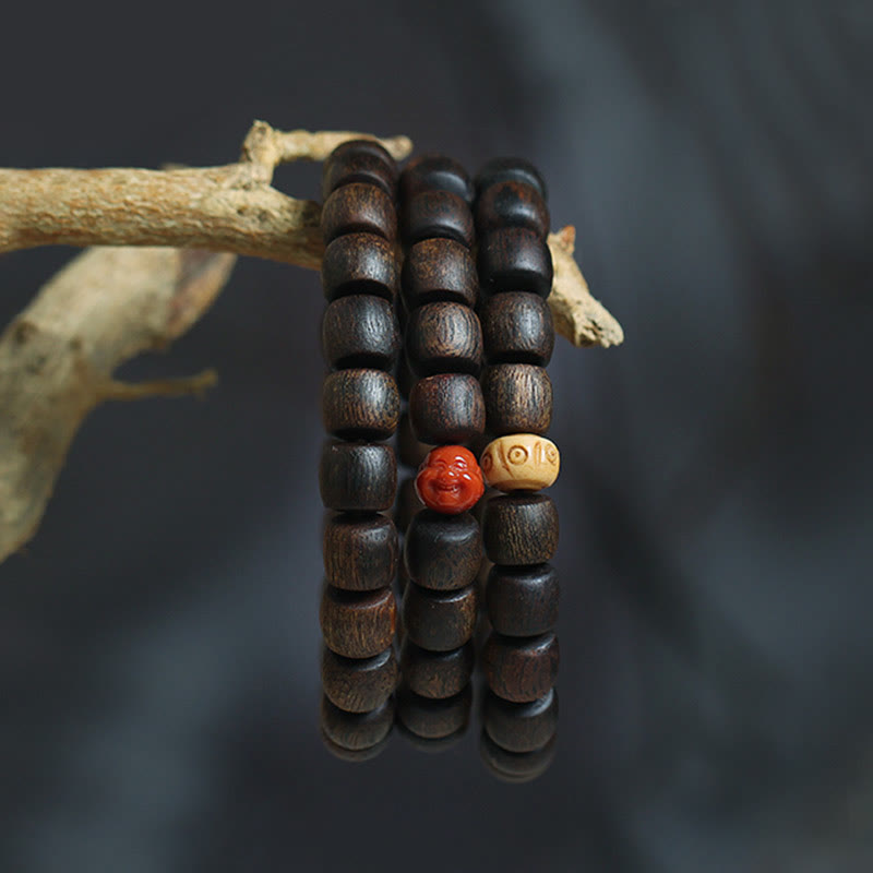Bai Qinan Agarwood Meditation Bracelet for Strength 17cm
