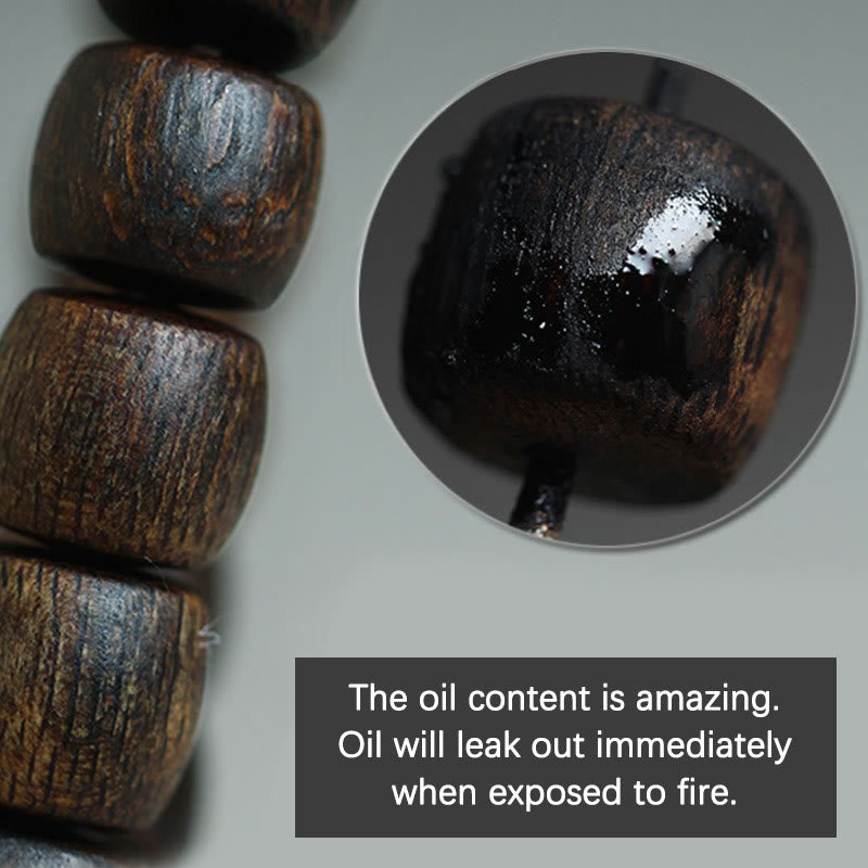 Bai Qinan Agarwood Meditation Bracelet for Strength 17cm