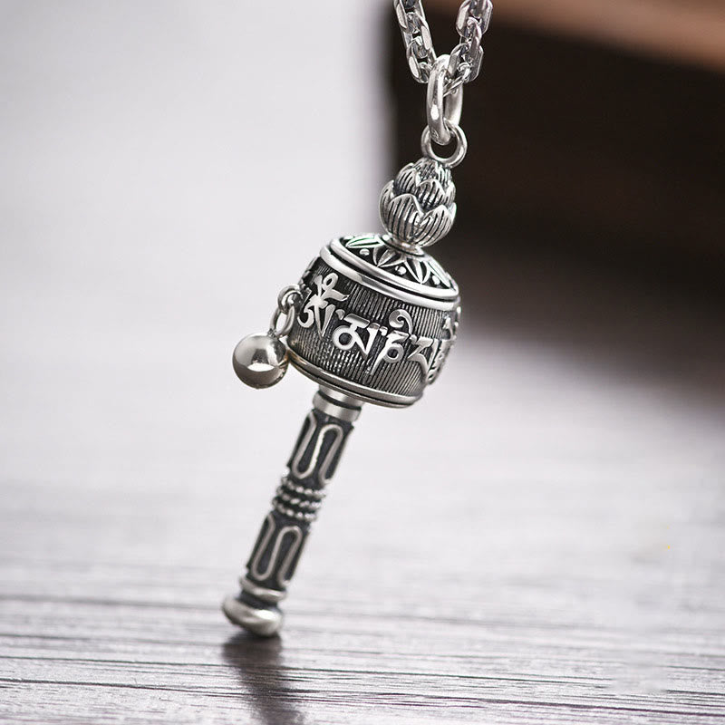 Om Mani Padme Hum Necklace | Tibetan Prayer Wheel Pendant