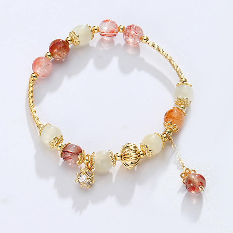 Rutilated Quartz Auspiciousness Bracelet 7mm Beads