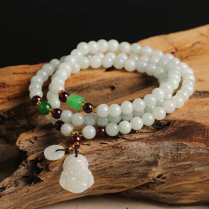 6mm Jade Abundance Bracelet with Pixiu & Buddha Charms