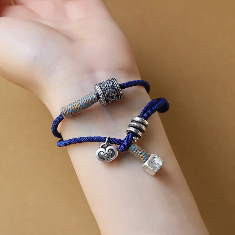 Unisex Om Mani Padme Hum Bracelet | Double Wrap Rope Amulet