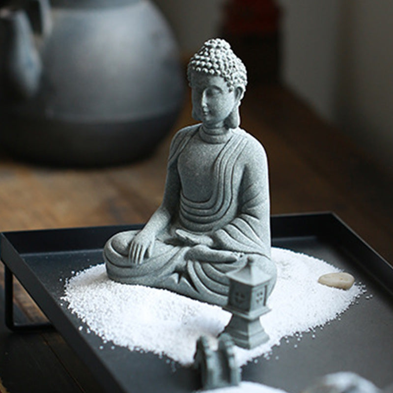 Natural Sandstone Buddha Statue | Meditation Compassion Decor