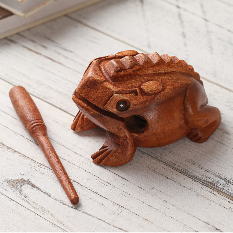 Miniature Feng Shui Wealth Luck Frog Decoration 6.5cm Wood