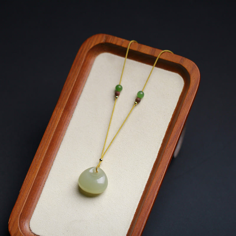 Hetian Jade Prosperity Pendant Necklace | Small Bag Design