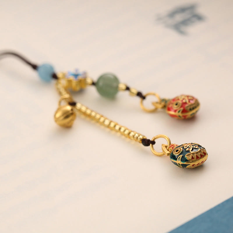 Gold Swallowing Beast Family Luck Key Chain for Car