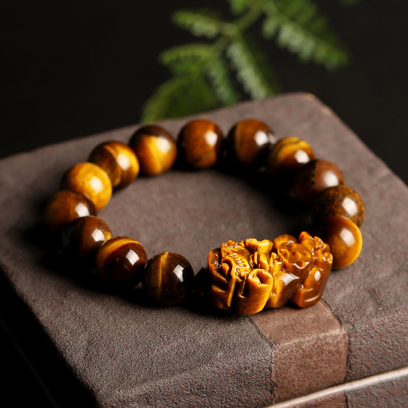 10mm Tiger Eye Wealth Bracelet for Protection & Luck