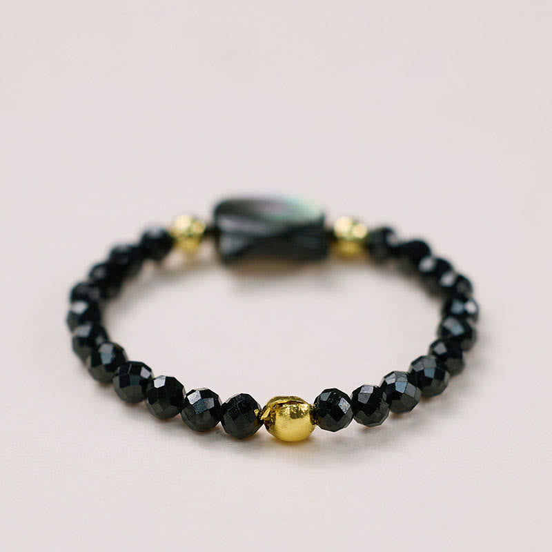 Unisex Tridacna Stone Cat 14K Gold Spiritual Ring