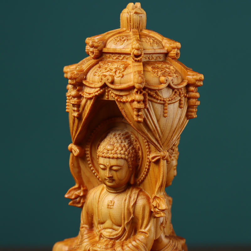 Handmade Thuja Wood Buddha Statue to Ward Off Spirits