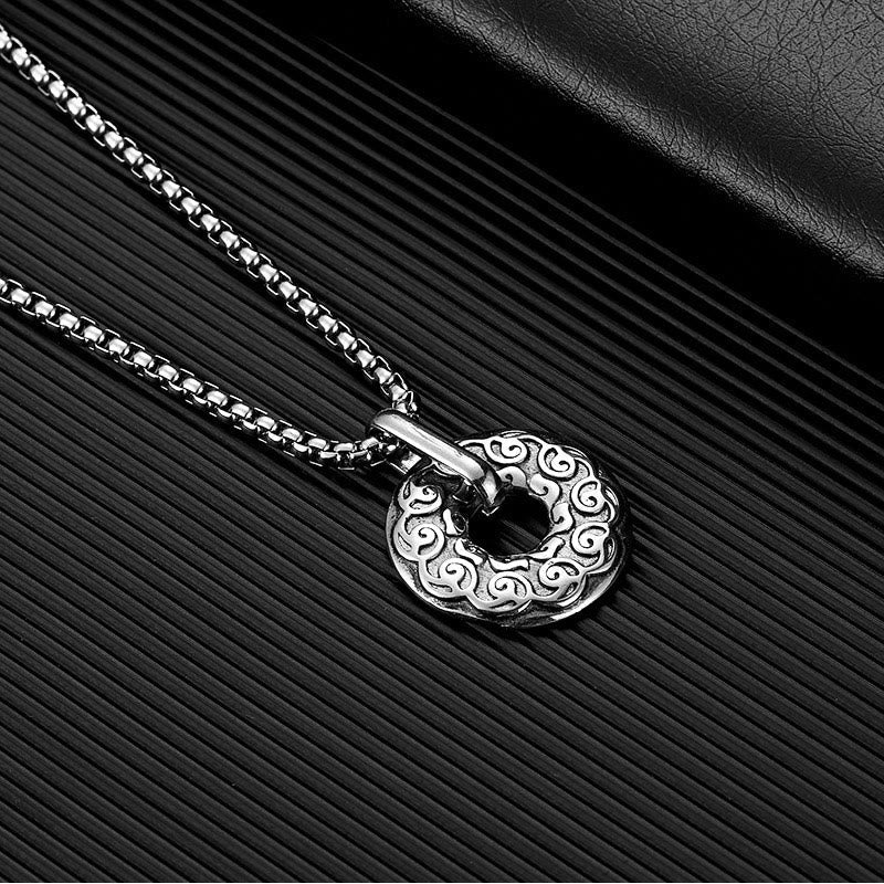 Om Mani Padme Hum Necklace | Titanium Steel Peace Buckle Pendant