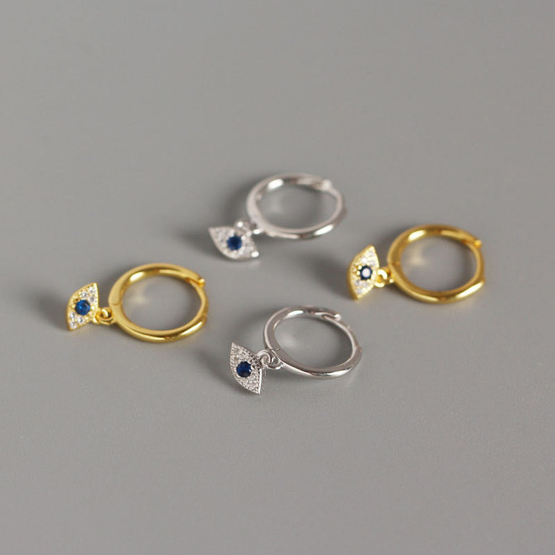 925 Sterling Silver Evil Eye Protection Stud Earrings