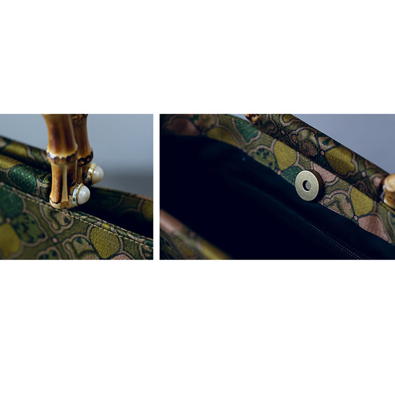 Green Leaves Crossbody Bag with Metal Chain | Spiritual Accessories