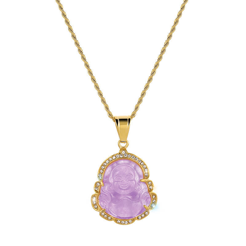 Laughing Buddha Feng Shui Jade Prosperity Necklace