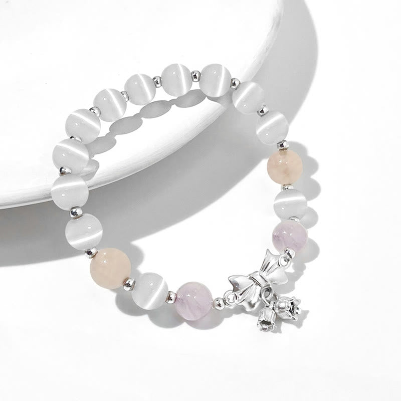 8mm Cat's Eye & Lavender Amethyst Amethyst Bracelet