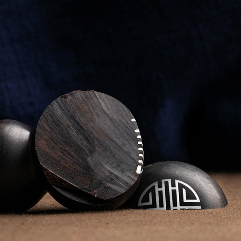 Ebony & Red Sandalwood Gourd Key Chain for Luck & Protection