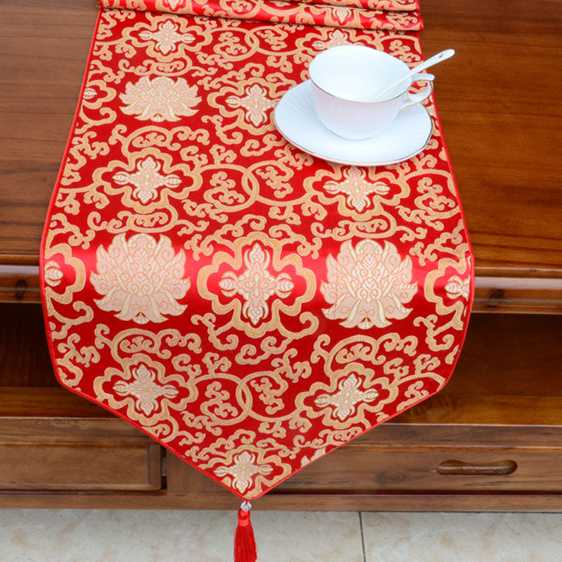 Tibetan Prayer Altar Table Runner with Dragon & Vajra