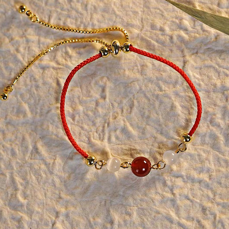 Red Agate Cat Eye Confidence Protection Bracelet