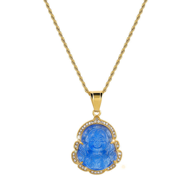 Laughing Buddha Feng Shui Jade Prosperity Necklace
