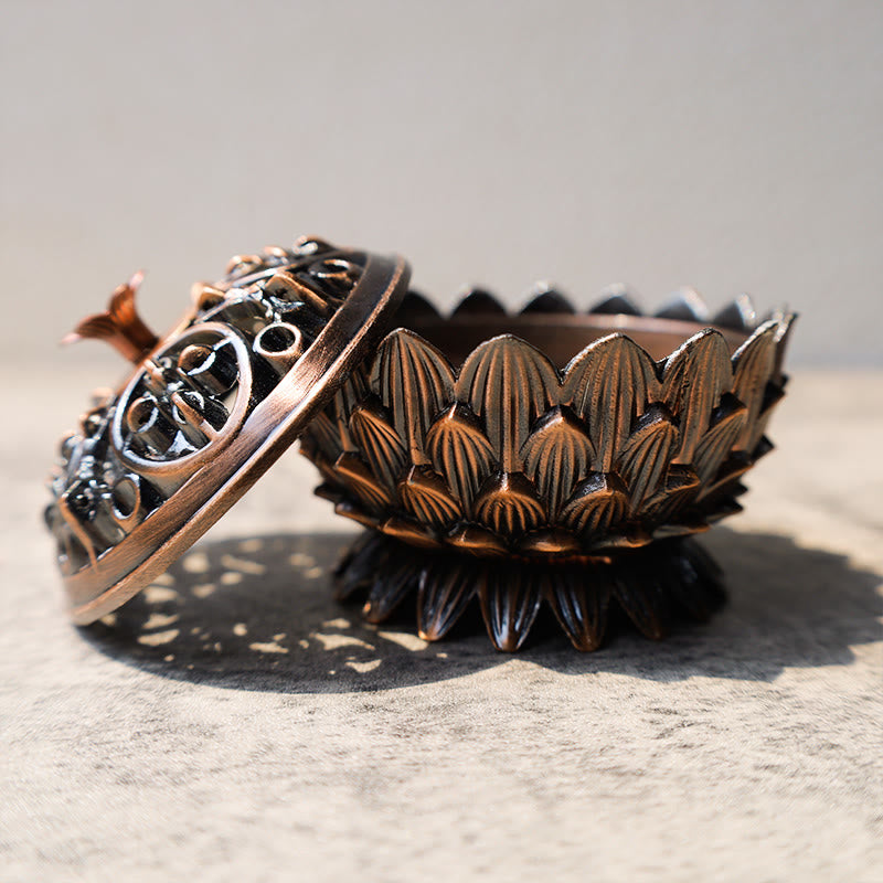 Lotus Shaped Zinc Alloy Incense Burner for Meditation