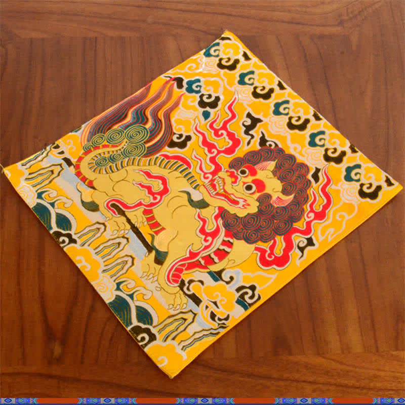 Meditation Prayer Altar Mat with Fengshui Kirin Symbol