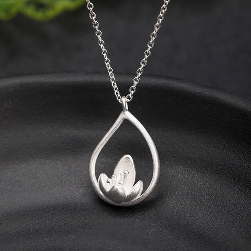 Sterling Silver Lotus Necklace for Rebirth & Enlightenment