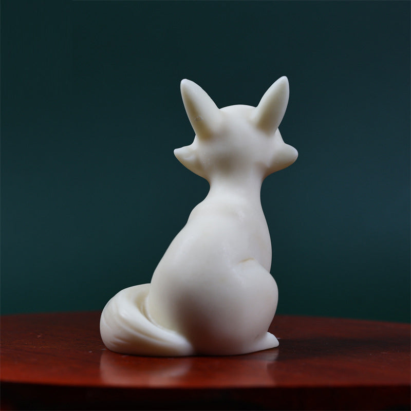 Mini Nine-Tailed Fox Ivory Fruit Protection Figurine