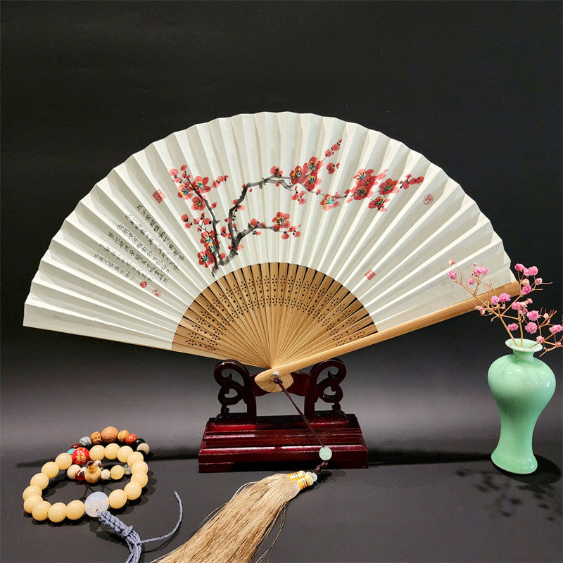 22cm Folding Fan with Panoramic Rivers and Mountains Design