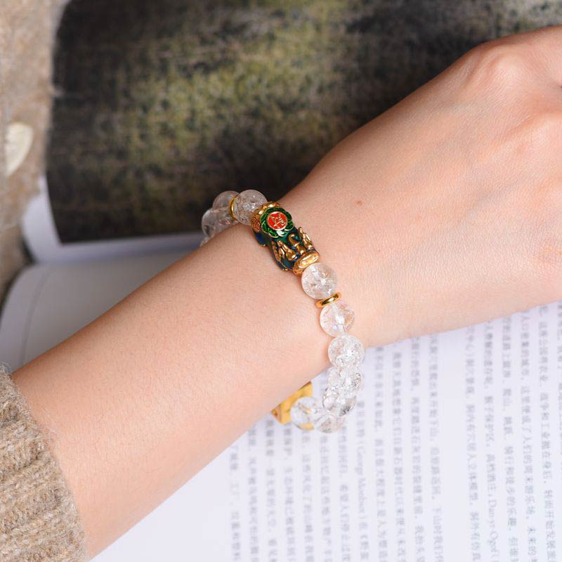 10mm Pixiu White Crystal Wealth Bracelet