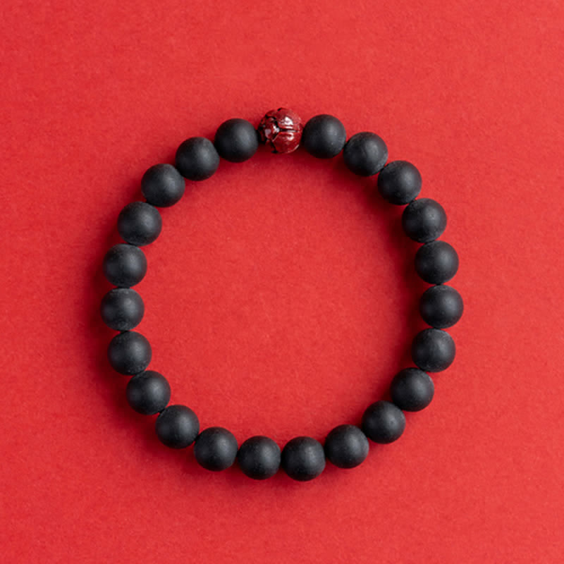 8mm Cinnabar Cypress Healing Bracelet for Calmness