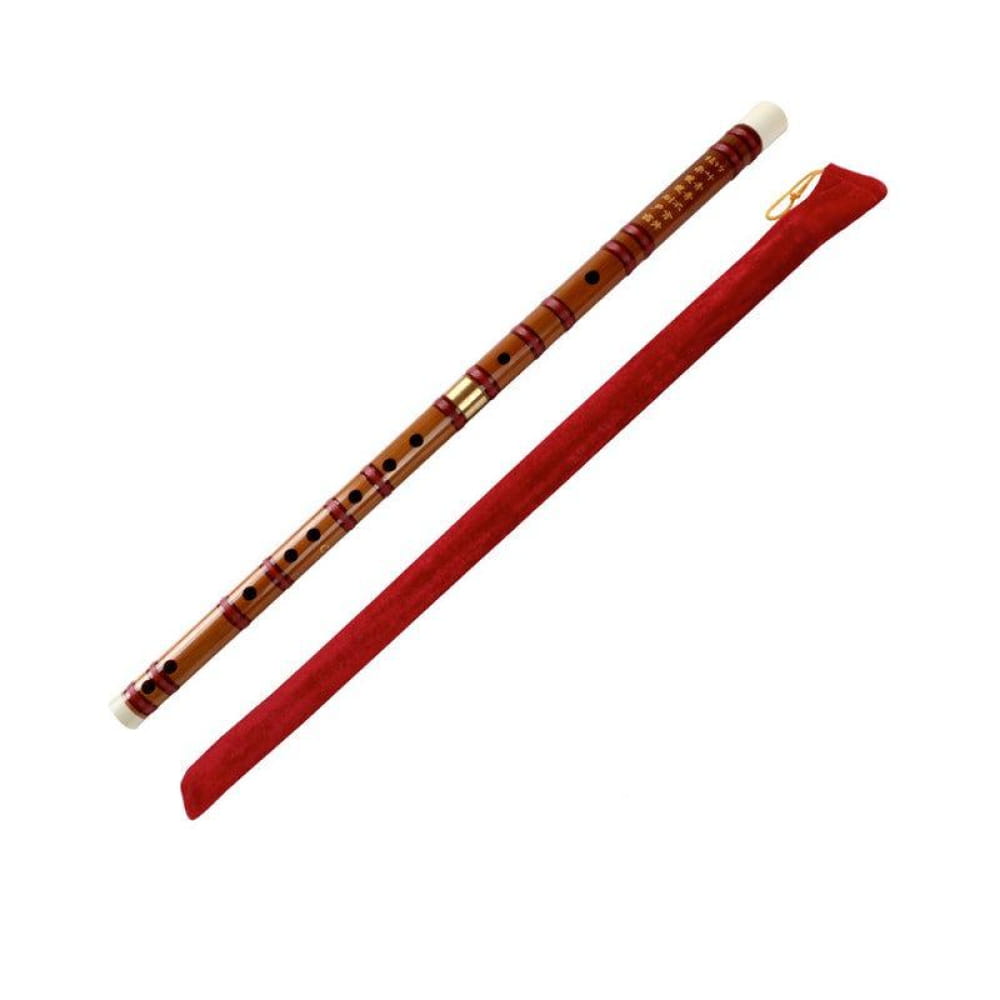 Traditional bamboo Dizi flute in red case, perfect for beginners in Chinese music