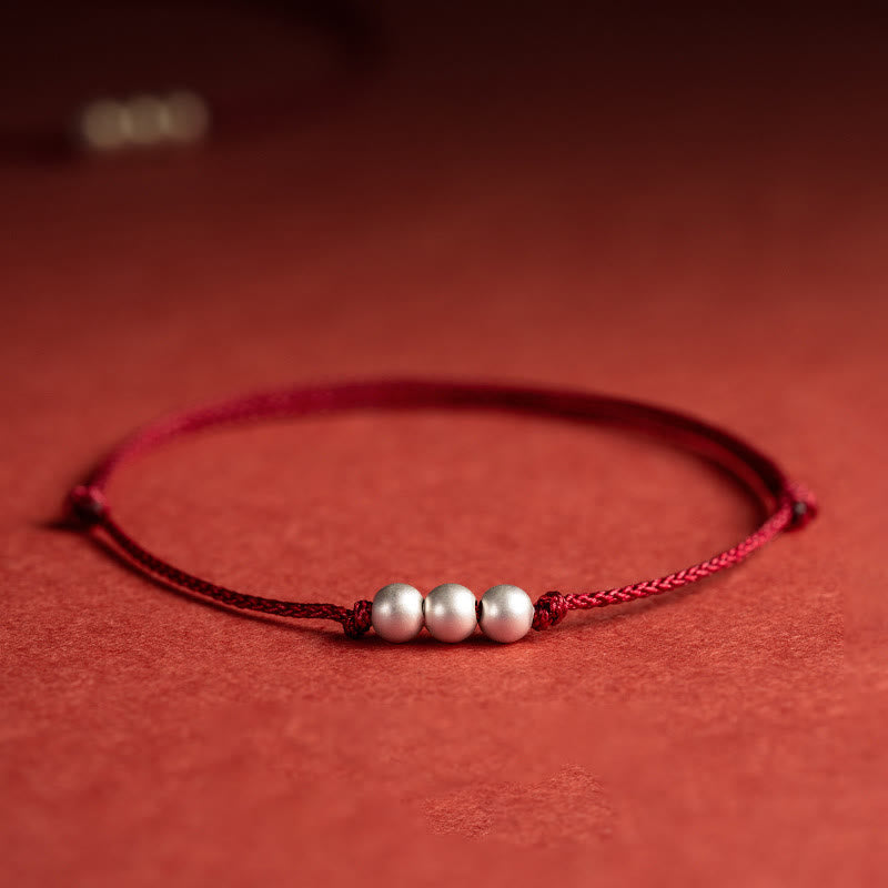 925 Sterling Silver Red String Protection Bracelet Anklet